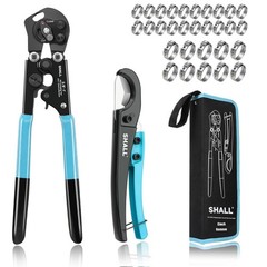 SHALL 2-IN-1 Pex Crimping Clamp Cinch & Remove Tool with Pipe Hose Cutter,…