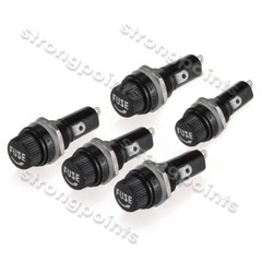 5PCS Set Safety Panel Mount Fuse Holder 5x20mm 10A 250V AC 15A 125V AC M NEW