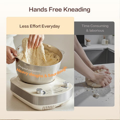 7.4QT Electric Dough Mixer with Timer for Bread, Pizza & Sourdough Baking
