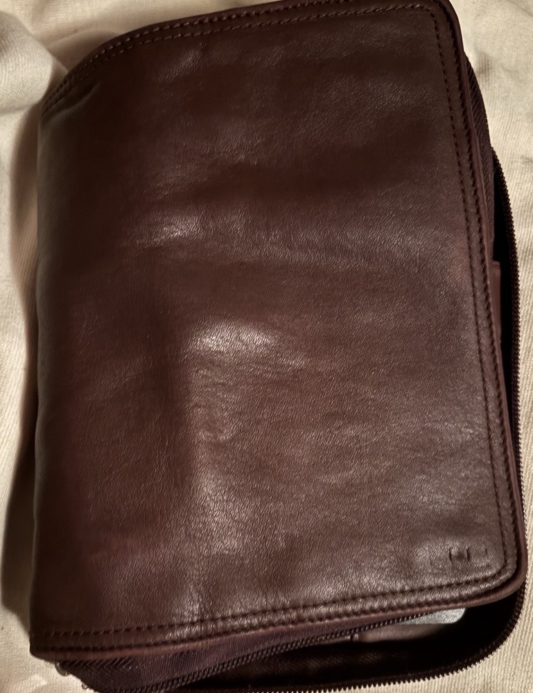 Vintage Franklin Covey Nappa Leather Planner Binder; Brown