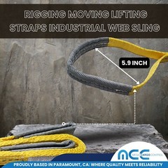 2 Pack 1″ x 3ft 2 Ply Polyester Flat Eye Lifting Sling Strap Web Sling 3100 lbs