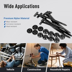 100PCS Nylon Universal Cable Tie Buckle Self-Locking Nylon Zip Ties Holder NEW