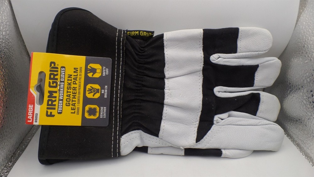 FIRM GRIP 65053 GOATSKIN LEATHER PALM GLOVE, SOFT ABRASION RESISTANT “LARGE”