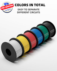 18 AWG Silicone Wire Kit – Tinned Copper, Automotive – 180Ft – 6 Color – 30FT Ea