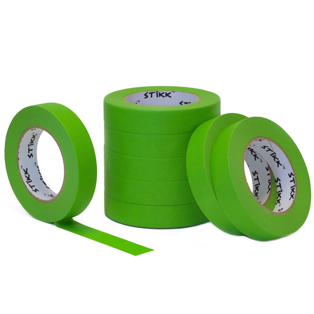 8pk 1″ x 60yd STIKK Green Painters Tape 14 Day Easy Removal Trim Edge Finishing