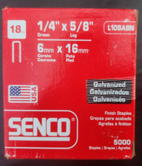 (2 Pack) Senco 18 ga 1/4 In Crown 5/8 In Leg Galvanized Staples (5000pcs)