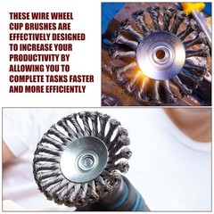 24 Pcs Wire Wheel Brush Wire Wheels with 5/8″-11 Threaded Arbor for 4 1/2 Angle
