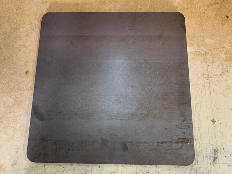 1/4″ x 16″ x 16″ Steel Rounded Corners, 16″ x 16″, A36 Steel, 0.25″ Thick