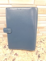 Filofax Holborn Personal Size Blue Deluxe Leather Ring Organizer / Planner