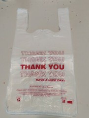 500 PCs 1/6 T-Shirt Bag Thank You Plastic Retail Carry Out Bags 11.5″x6″x21″