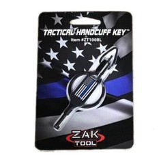 Zak Tool ZT100-BL Thin Blue Line Flag Tactical Handcuff Key w/ Swivel Key Ring