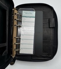 Vtg Franklin Covey Black Leather Spacemaker Full Zip Binder Planner 1996 Compact