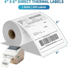 4×6 Direct Thermal Labels Premium Zebra Eltron 2844 ZP450 Compatible 250 Rolls
