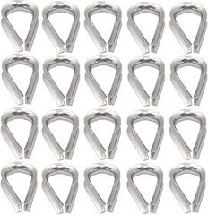 20Pcs 1/4” M6 Stainless Steel Thimble for Diameter Wire Rope Cable Thimbles Rig