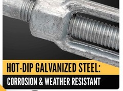 Qty 10 , 1/2″ x 12″ Eye & Eye Hot Dipped Galvanized Turnbuckle