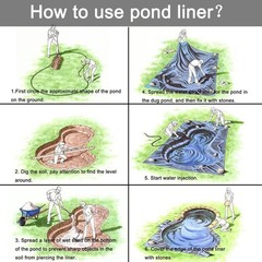 7 FT x 10 FT Pond Liner, 20 Mil HDPE Pond Liner, Sun Resistant Preformed Easy…
