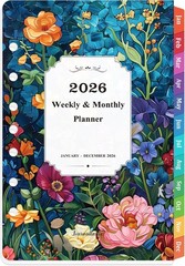 2026 Calendar Planner Inserts A5 5.5 Inch x 8.5 Inch with Flexible Removal Tabs