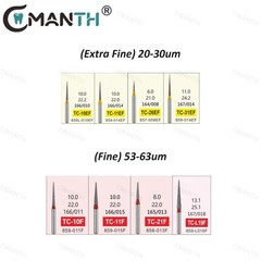 US 20Pcs Dental Burs Diamond Bur Taper Conical End Extra Fine For High Speed FG
