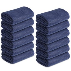 12 Moving Packing Blankets 80″x72″ (35 lb/dz) Shipping Furniture Pads Dark Blue