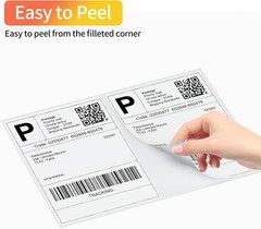 100 Half Sheet Shipping Labels Page 8.5×5.5 Self Adhesive Round 2 Per Sheet US