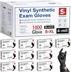Food-Safe Black Vinyl Disposable Gloves – 4 Mil, 1000 Count