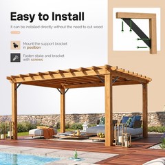 8 Pcs Heavy Duty 45 Degree Angle Support Bracket Pergola Kit for 4”x4” Wood