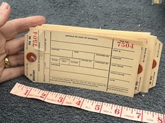 vintage deadstock inventory store label tags office antique numbered lot 50