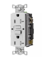 Hubbell GFTRST20W GFCI Receptacle 20A 125V Self-Test Commercial White TR