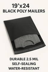 19×24 Black Poly Mailers Shipping Bags 2.5 Mil Thick Plastic Envelopes Self Seal