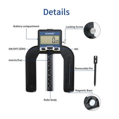 Digital Height Gauge Mini Depth 0-80mm 3-1/8in Router Table Caliper Measuring