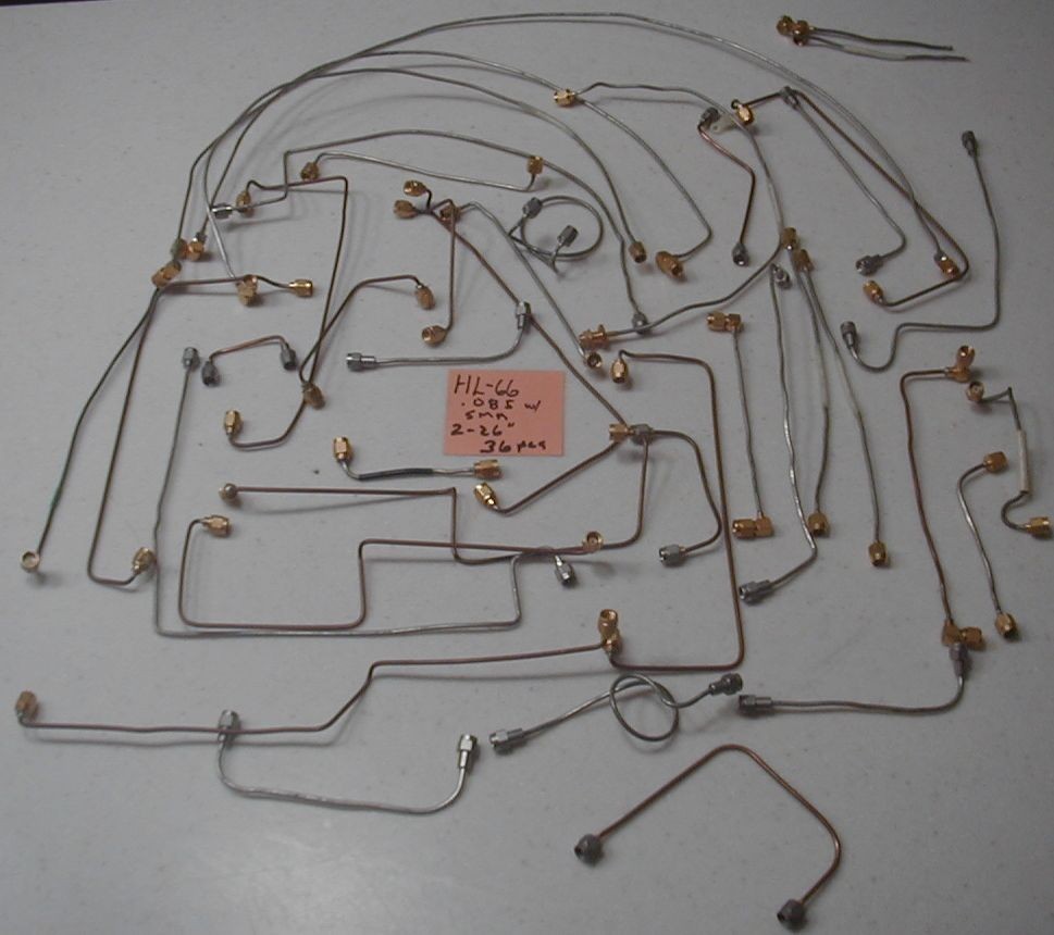 HL-66 SMA Hardline ass’t 36+ pcs of .085 diameter 50 ohm semi-rigid ~ 2″ to 26″