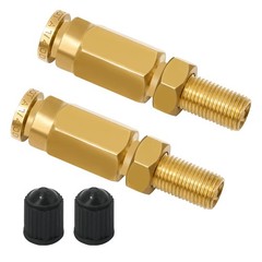 2 Packs 1/4″ Air Value Inflation Schrader Valve, Schrader Valve Adapter with Pus