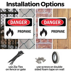 (2 Pack) Propane OSHA Danger Sign Decal Metal Plastic