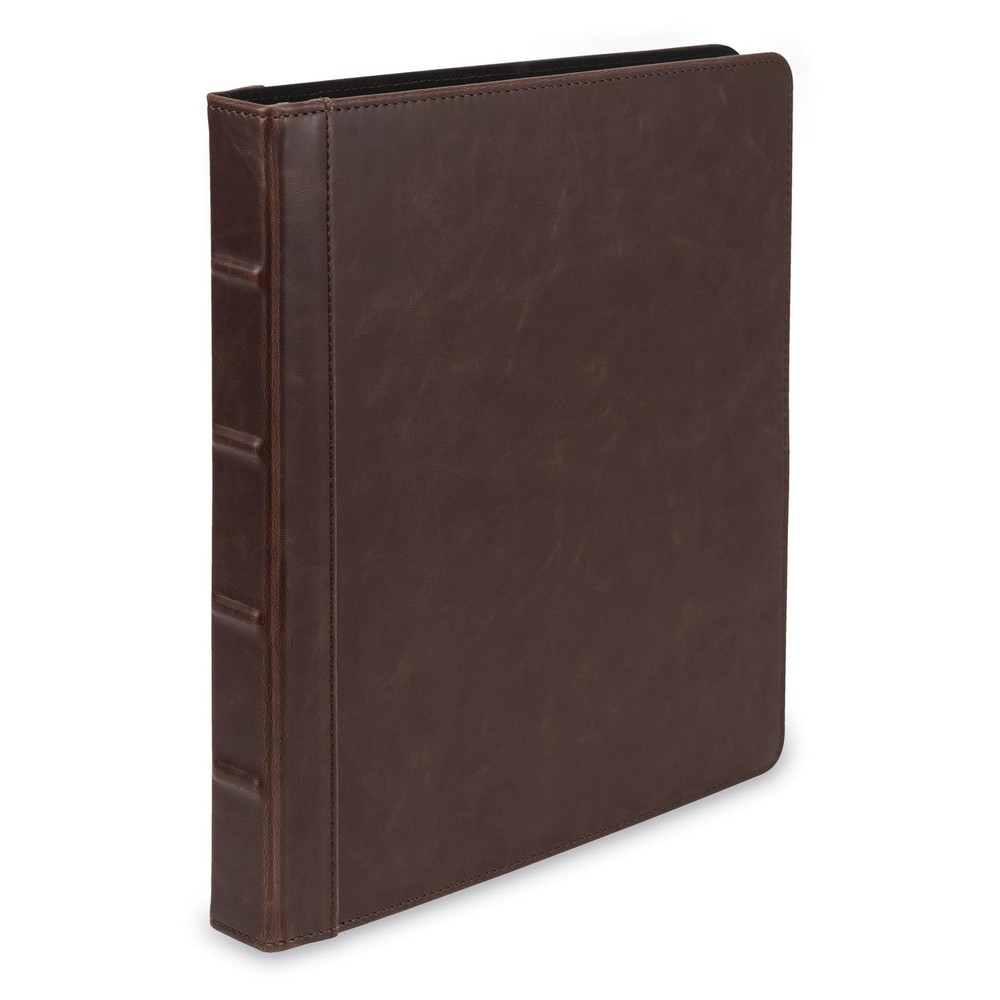 Samsill Vintage Leather Binder, 0.5 Inch Round Ring (Holds Inch, Brown