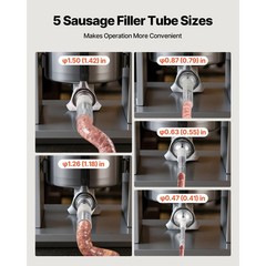 Uimoso Manual Sausage Stuffer 7 lbs/ 3L with 5 Filling Tubes for Home & Business
