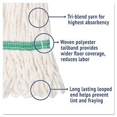 Boardwalk 502WHEA 5 in. Super Loop Cotton Wet Mop Head – Medium, White New