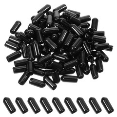 100 Rubber Screw Covers Caps 5mm Bolt End Caps Black Vinyl Protective Tips
