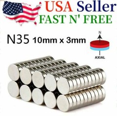 20 50 100 Pcs Super Strong Round Disc N35 10 x 3mm Magnets Rare Earth Neodymium