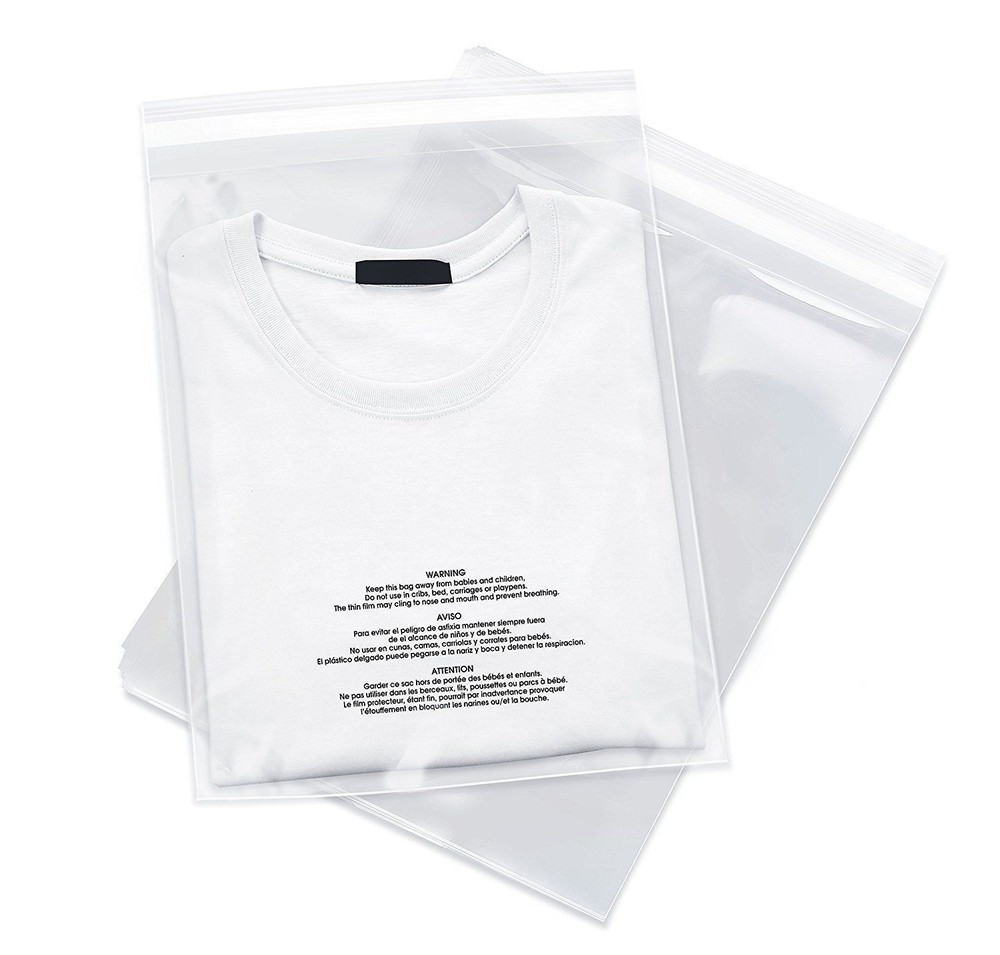 500 10×13 Poly Bags Resealable Suffocation Warning Clear Merchandise 1.5 mil