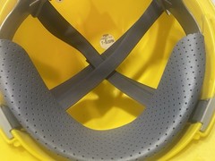 Vintage PSE&G MSA V-Gard Yellow Hard Hat w/ Ratchet Suspension, ANSI Class E