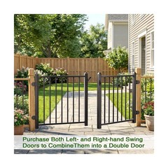 Deck Railing Gate Stainless Steel Black Textured Powder-Coat Finish Deck Gate…