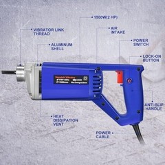 Portable Electric Concrete Vibrator Tool – 6.6ft Handheld, 1500W, 13000VPM