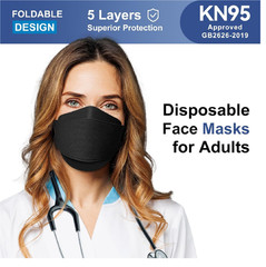 KN95 Face Mask Disposable Adults – 100 Pack 5 Layer Protection Adjustable KN95