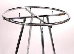 Chrome 36″ Round Clothing Rack Height 48 – 72″ H Leveler Glides Garment