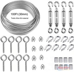 100Ft Stainless Steel Wire Cable 1/16″ Cable Railing Wire Rope Cable Turnbuckles