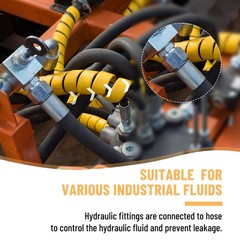12 x 1/4″ Hydraulic Hose Fittings, 1/4″ I.D. Hose x 1/4″ NPTF Male with Cover US