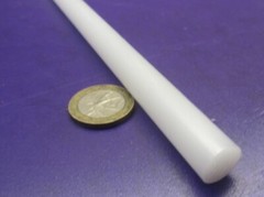 PVDF Kynar White Round Rod .500″ Diameter x 36″ Long
