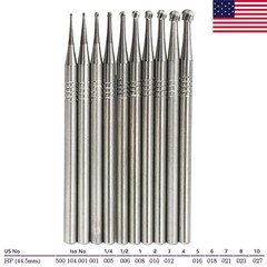 Wave Dental Carbide Bur Round HP 1 2 3 4 5 6 8 10 44.5mm Long Straight Low Speed