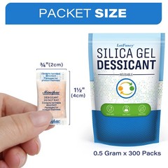 300 Packs 0.5 Gram Silica Gel Packets Desiccant Beads Dryer Moisture Absorber