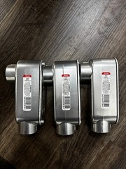 Halex 1″ LB Conduit Body RGD Threaded Aluminum Fitting Lot of 3
